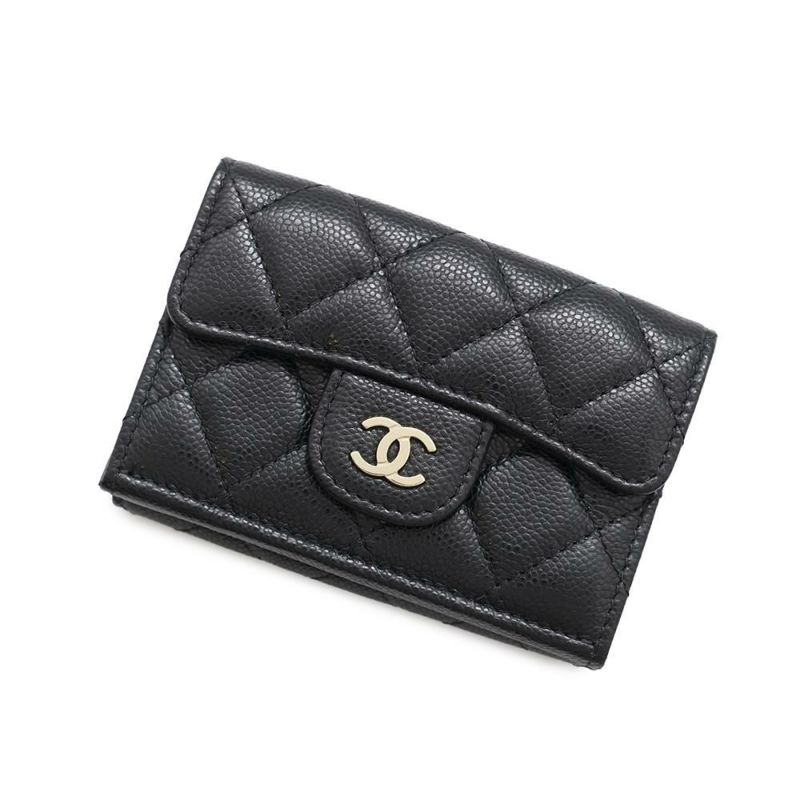 シャネル 三つ折り財布 マトラッセ ココマーク クラシック スモール フラップ ウォレット AP0230 CHANEL 黒