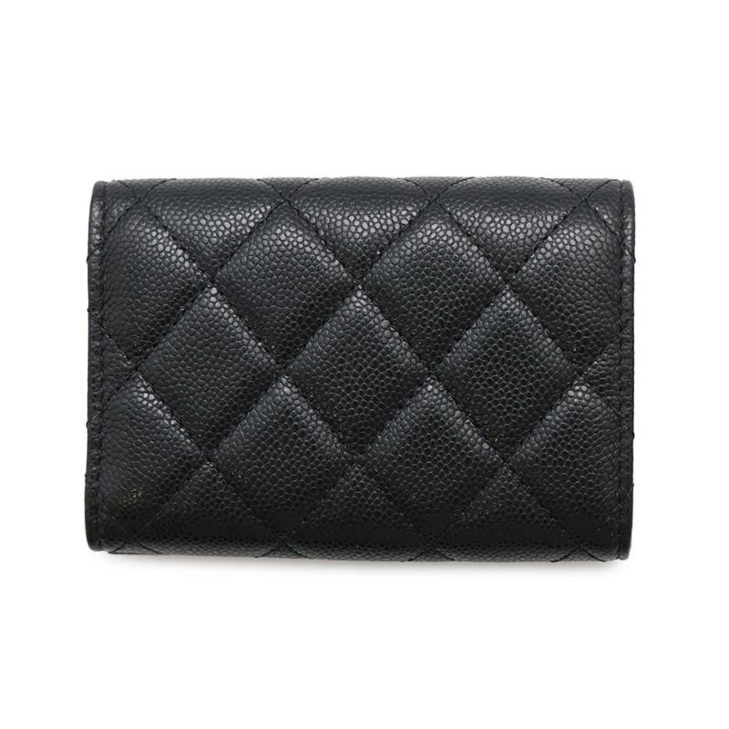 シャネル 三つ折り財布 マトラッセ ココマーク クラシック スモール フラップ ウォレット AP0230 CHANEL 黒