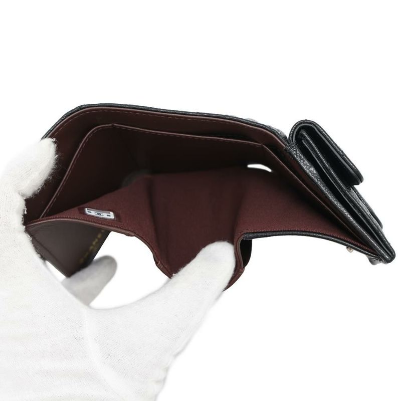 シャネル 三つ折り財布 マトラッセ ココマーク クラシック スモール フラップ ウォレット AP0230 CHANEL 黒