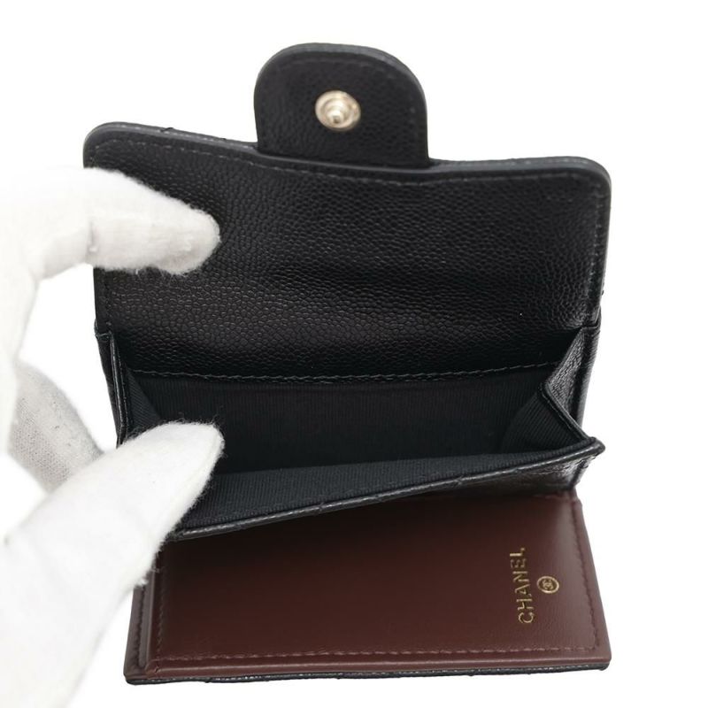 シャネル 三つ折り財布 マトラッセ ココマーク クラシック スモール フラップ ウォレット AP0230 CHANEL 黒