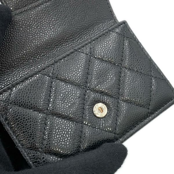 シャネル 三つ折り財布 マトラッセ ココマーク クラシック スモール フラップ ウォレット AP0230 CHANEL 黒