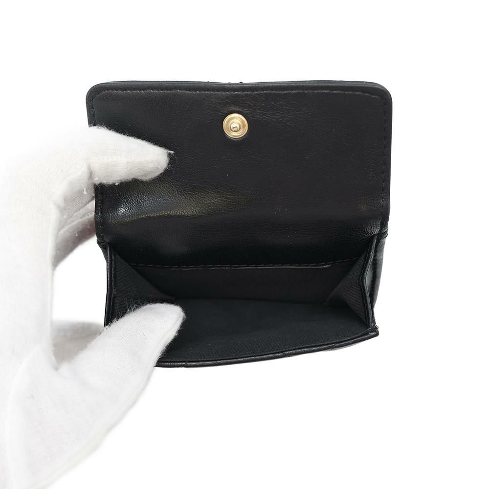 シャネル 三つ折り財布 キルティング ココマーク シャネル19 スモール フラップ ウォレット ラムスキン AP1789 CHANEL 黒