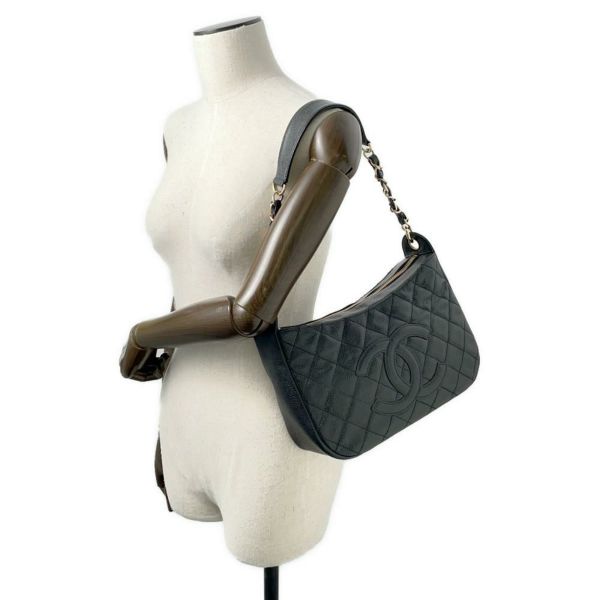 シャネル チェーンショルダーバッグ マトラッセ ココマーク キャビアスキン A20993 CHANEL バッグ ワンショルダー 黒