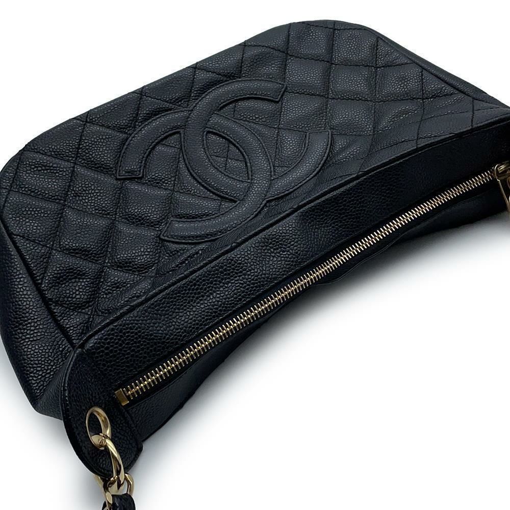 シャネル チェーンショルダーバッグ マトラッセ ココマーク キャビアスキン A20993 CHANEL バッグ ワンショルダー 黒