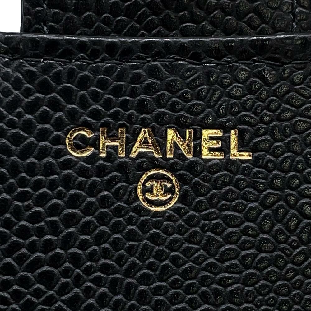 シャネル 三つ折り財布 クラシック スモール フラップ ウォレット キャビアスキン AP0231 CHANEL 黒