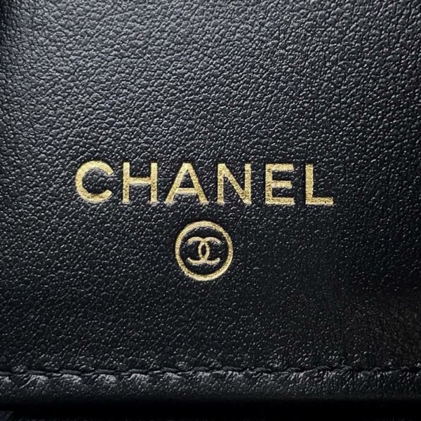 シャネル 三つ折り財布 マトラッセ ココマーク コンパクトウォレット キャビアスキン AP4084 CHANEL 財布 黒