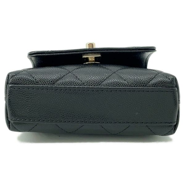 シャネル チェーンショルダーバッグ ココハンドル マトラッセ マイクロ キャビアスキン AP4245 CHANEL 2way 黒