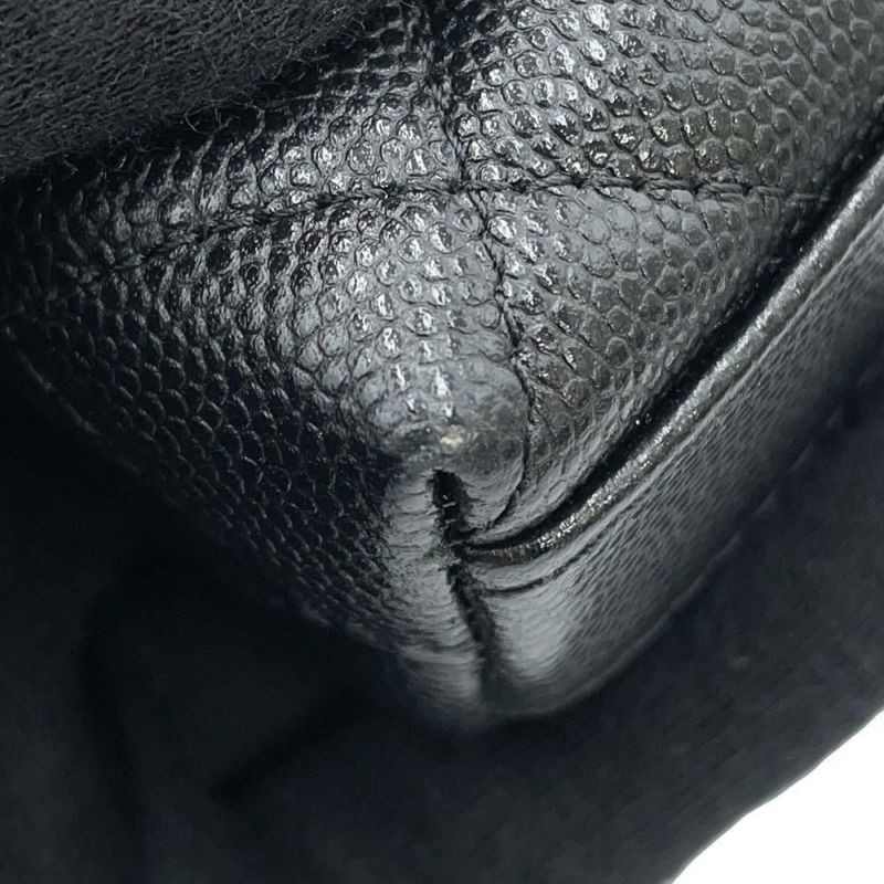 シャネル チェーンショルダーバッグ ココハンドル マトラッセ マイクロ キャビアスキン AP4245 CHANEL 2way 黒