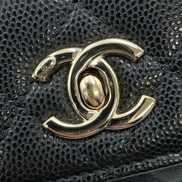 シャネル チェーンショルダーバッグ ココハンドル マトラッセ マイクロ キャビアスキン AP4245 CHANEL 2way 黒