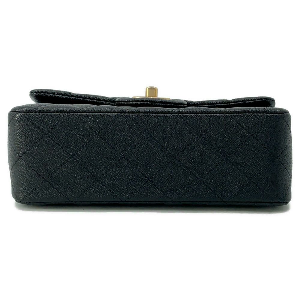 シャネル チェーンショルダーバッグ マトラッセ ココマーク トップハンドル ミニ キャビアスキン AS2431 黒