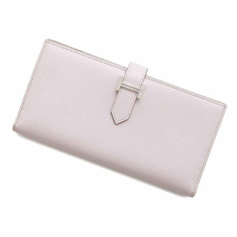 エルメス 長財布 ベアンスフレ マチ有り モーヴぺール/シルバー金具 エプソン U刻印 HERMES 財布