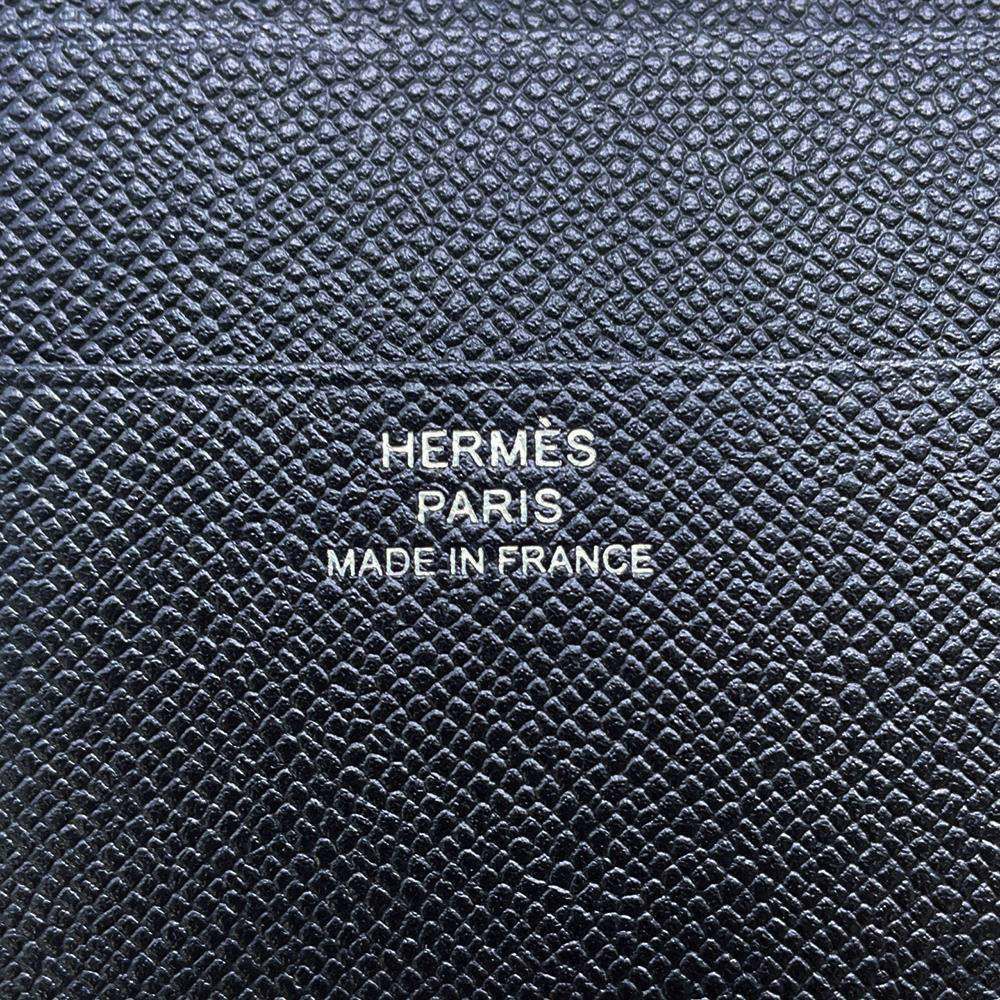 エルメス 三つ折り財布 ベアンコンビネ モノクローム ブラック/ブラック金具 ヴァーマダム W刻印 黒