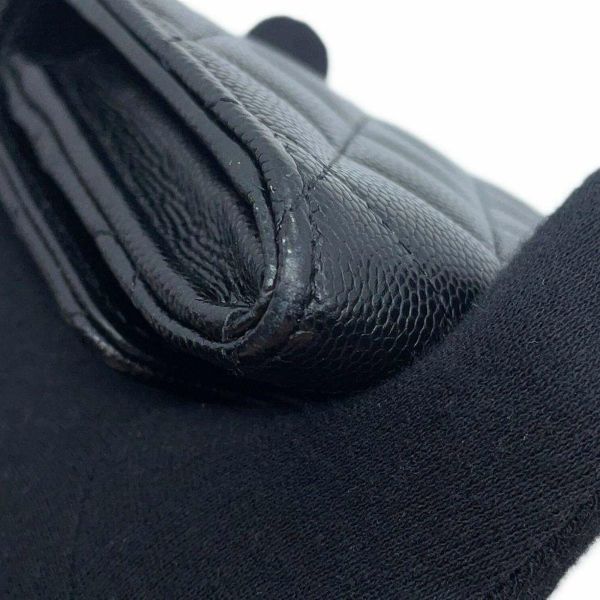 シャネル 長財布 マトラッセ フラップ ココマーク ラインストーン キャビアスキン AP3339 財布 黒