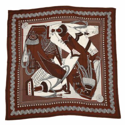 エルメス ストール カレ140 ズアヴとドラゴン バンダナ ZOUAVES ET DRAGONS BANDANA HERMES カシミヤ シルク 2023年秋冬
