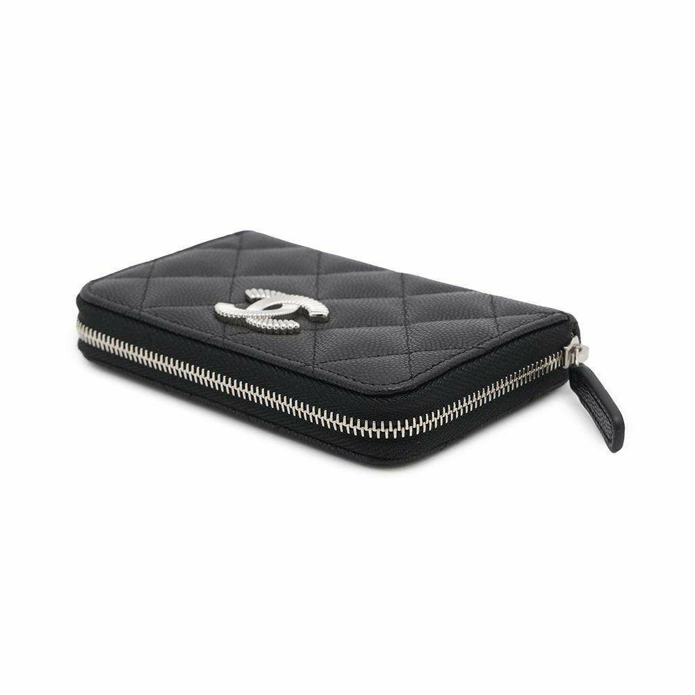 シャネル コインケース マトラッセ ココマーク キャビスキン AP4332 CHANEL 財布 黒