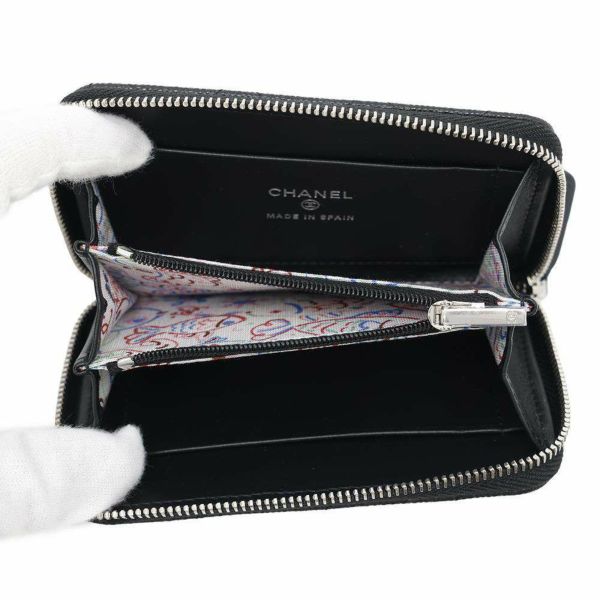 シャネル コインケース マトラッセ ココマーク キャビスキン AP4332 CHANEL 財布 黒