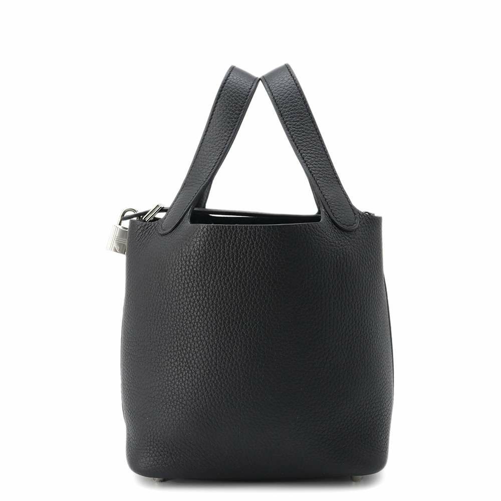 エルメス ハンドバッグ ピコタンロックPM ブラック/シルバー金具 トリヨンクレマンス W刻印 黒