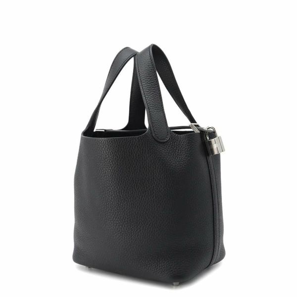 エルメス ハンドバッグ ピコタンロックPM ブラック/シルバー金具 トリヨンクレマンス W刻印 黒