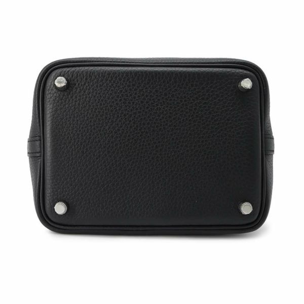 エルメス ハンドバッグ ピコタンロックPM ブラック/シルバー金具 トリヨンクレマンス W刻印 黒