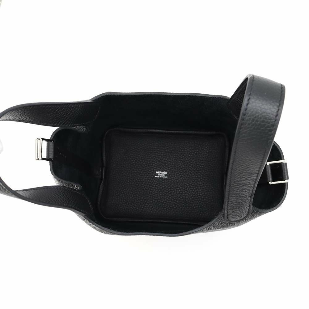 エルメス ハンドバッグ ピコタンロックPM ブラック/シルバー金具 トリヨンクレマンス W刻印 黒
