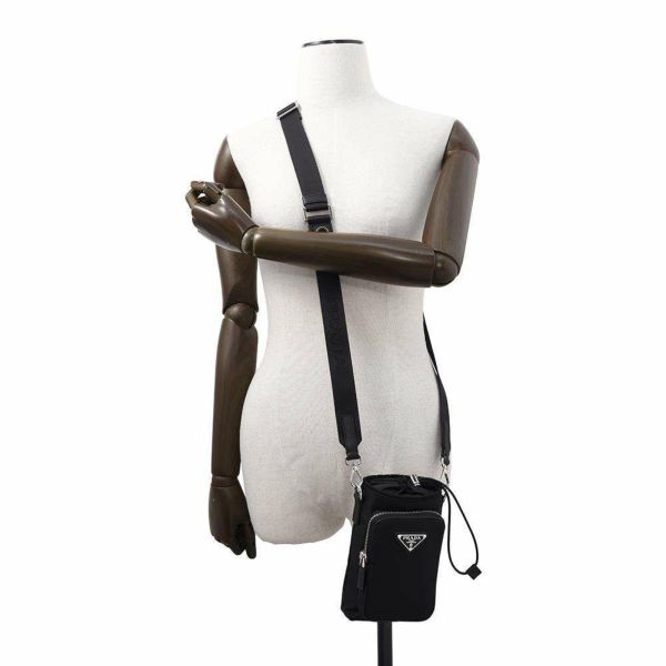 プラダ ショルダーバッグ Re-Nylon スマートフォンケース ナイロン 2ZH155 PRADA バッグ 黒