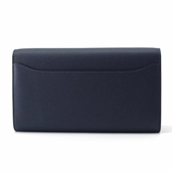 エルメス 長財布 コンスタンス トゥーゴー ロング ブルーニュイ/シルバー金具 エバーカラー B刻印 HERMES