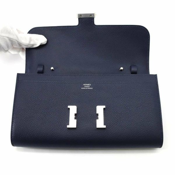 エルメス 長財布 コンスタンス トゥーゴー ロング ブルーニュイ/シルバー金具 エバーカラー B刻印 HERMES