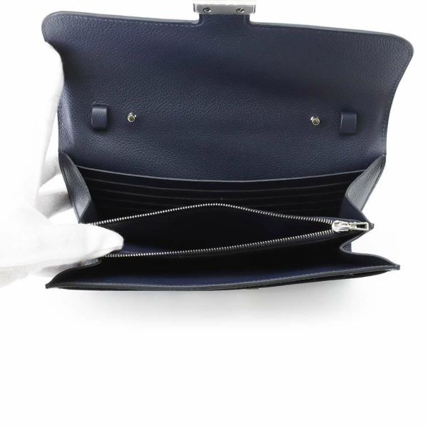 エルメス 長財布 コンスタンス トゥーゴー ロング ブルーニュイ/シルバー金具 エバーカラー B刻印 HERMES