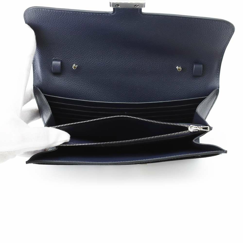 エルメス 長財布 コンスタンス トゥーゴー ロング ブルーニュイ/シルバー金具 エバーカラー B刻印 HERMES