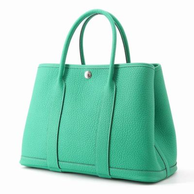 エルメス トートバッグ ガーデンパーティTPM ミント/シルバー金具 ネゴンダ W刻印