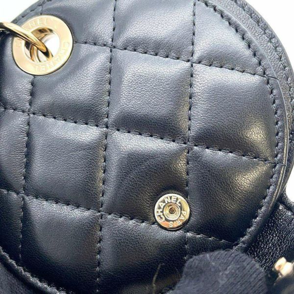 シャネル ネームタグ マトラッセ ココマーク ラムスキン CHANEL ノベルティ 黒