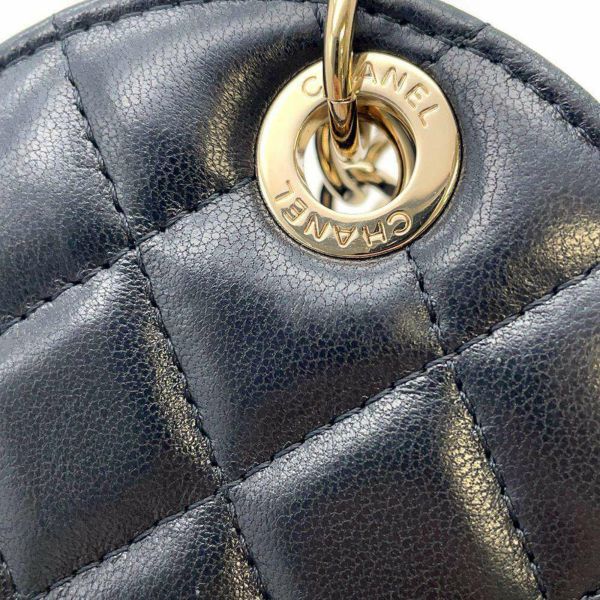 シャネル ネームタグ マトラッセ ココマーク ラムスキン CHANEL ノベルティ 黒