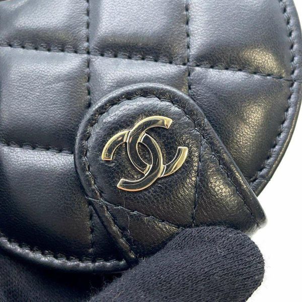 シャネル ネームタグ マトラッセ ココマーク ラムスキン CHANEL ノベルティ 黒