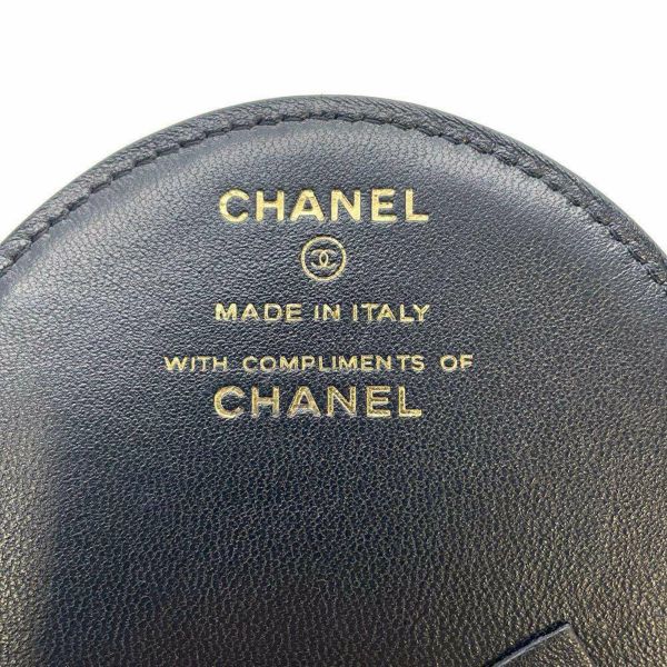 シャネル ネームタグ マトラッセ ココマーク ラムスキン CHANEL ノベルティ 黒