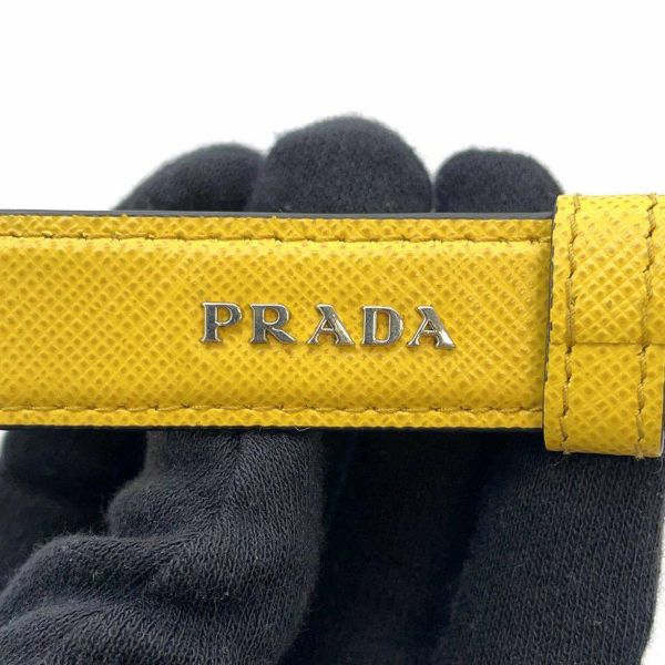 プラダ キーホルダー ロゴ サフィアーノ 2PP68T PRADA キーリング イエロー