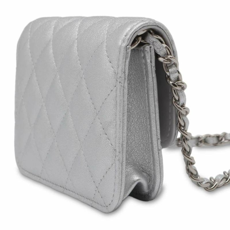 シャネル チェーンショルダーバッグ ココマーク スター ラインストーン ラムスキン CHANEL ミニバッグ ポシェット