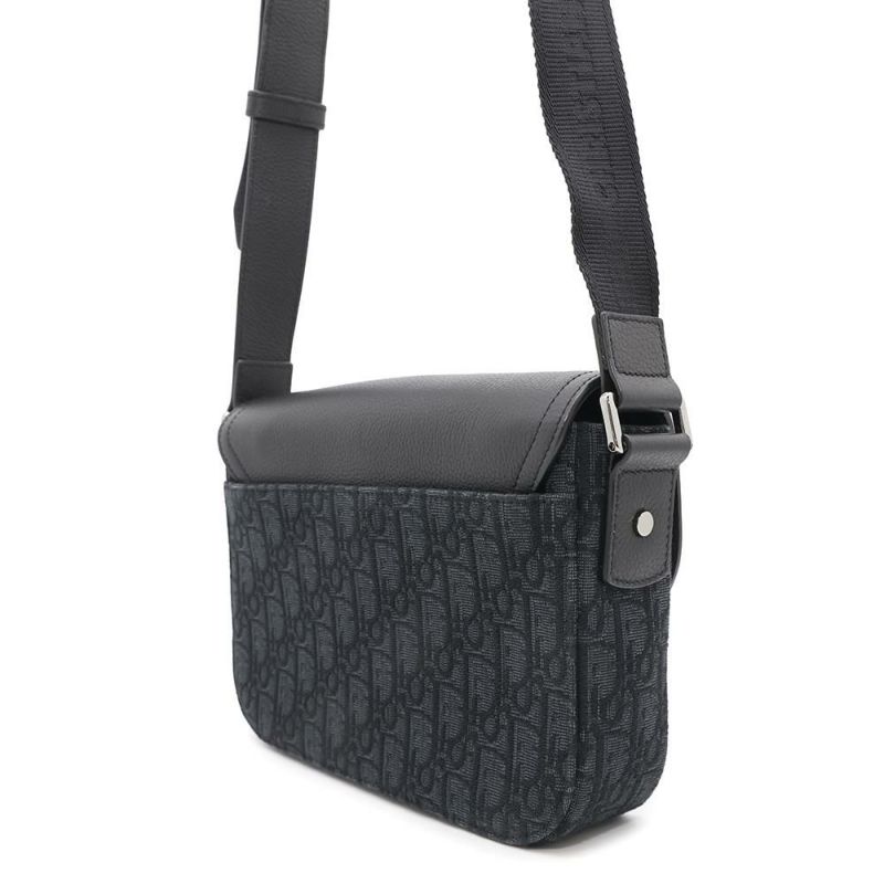 クリスチャン・ディオール ショルダーバッグ オブリーク サドル フラップ メッセンジャー 1ADPO049YKS 黒 トロッター