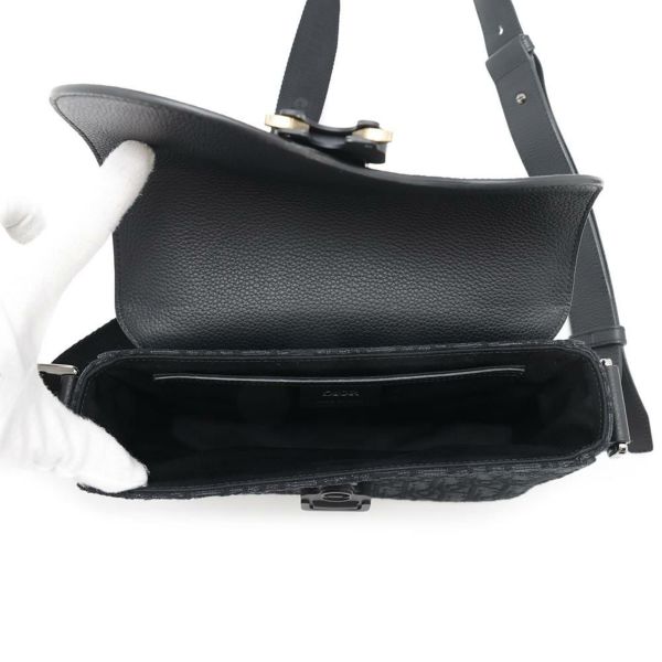 クリスチャン・ディオール ショルダーバッグ オブリーク サドル フラップ メッセンジャー 1ADPO049YKS 黒 トロッター