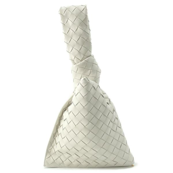 ボッテガヴェネタ ハンドバッグ イントレチャート ツイスト レザー BOTTEGA VENETA バッグ 白