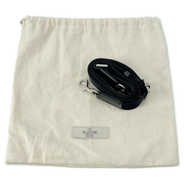ヴァレンティノ・ガラヴァーニ ショルダーバッグ VLTNロゴ WY2B0954BLH VALENTINO 2wayボディバッグ 黒 白