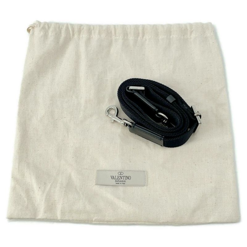 ヴァレンティノ・ガラヴァーニ ショルダーバッグ VLTNロゴ WY2B0954BLH VALENTINO 2wayボディバッグ 黒 白