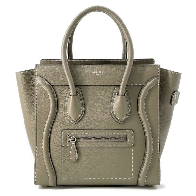 セリーヌ ハンドバッグ ラゲージ マイクロショッパー レザー 189793  CELINE バッグ グレージュ