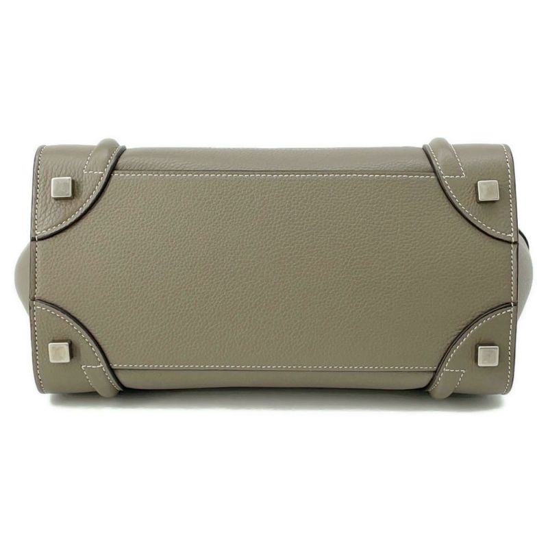 セリーヌ ハンドバッグ ラゲージ マイクロショッパー レザー 189793  CELINE バッグ グレージュ