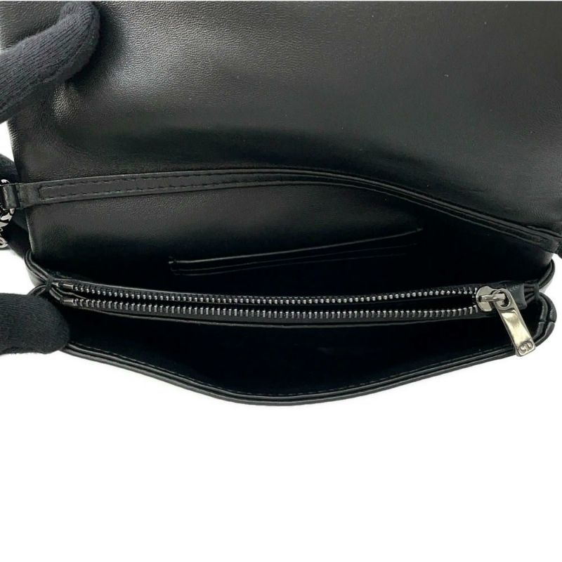 ディオール チェーンショルダーバッグ カロ カナージュ スタッズ レザー Christian Dior 財布 黒