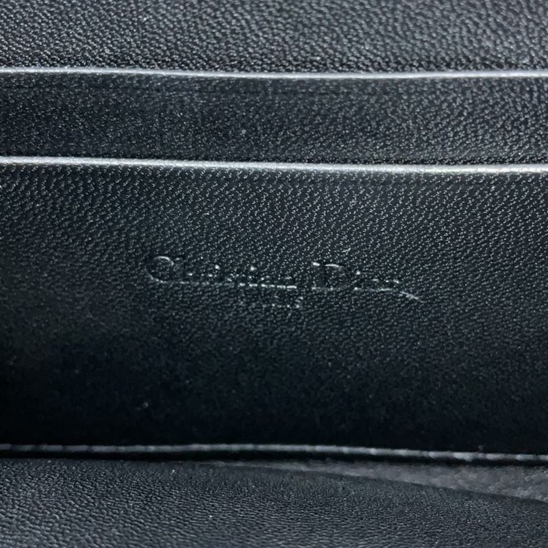 ディオール チェーンショルダーバッグ カロ カナージュ スタッズ レザー Christian Dior 財布 黒