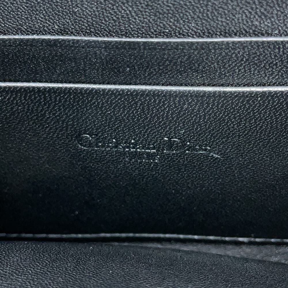 ディオール チェーンショルダーバッグ カロ カナージュ スタッズ レザー Christian Dior 財布 黒