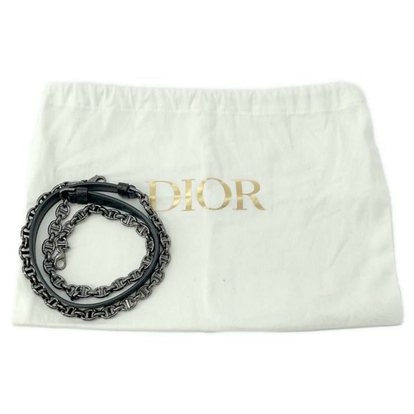 ディオール チェーンショルダーバッグ カロ カナージュ スタッズ レザー Christian Dior 財布 黒