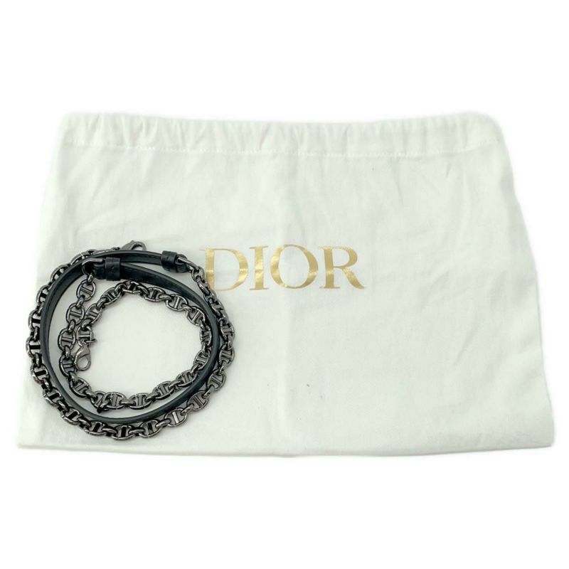 ディオール チェーンショルダーバッグ カロ カナージュ スタッズ レザー Christian Dior 財布 黒