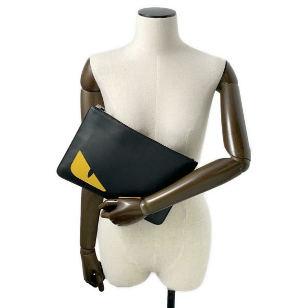 フェンディ クラッチバッグ モンスター バグズ 7N0078 FENDI セカンドバッグ 黒