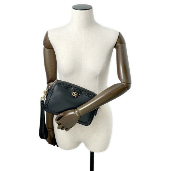 グッチ ショルダーバッグ GGマーモント パイソン 710861 GUCCI 2wayクラッチバッグ 黒